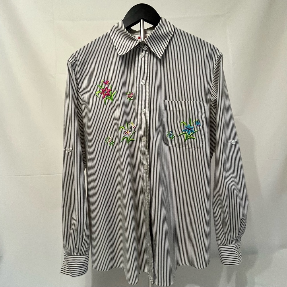 Alia Vintage Cottagecore Embroidered Woman’s Button Up Blouse